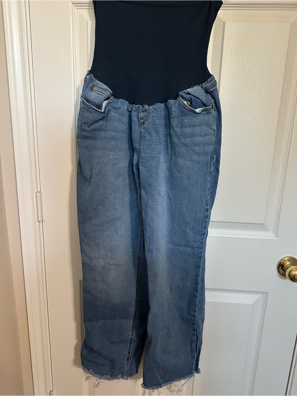 Motherhood Maternity straight Leg Blue Denim Jeans, size XXL EUC